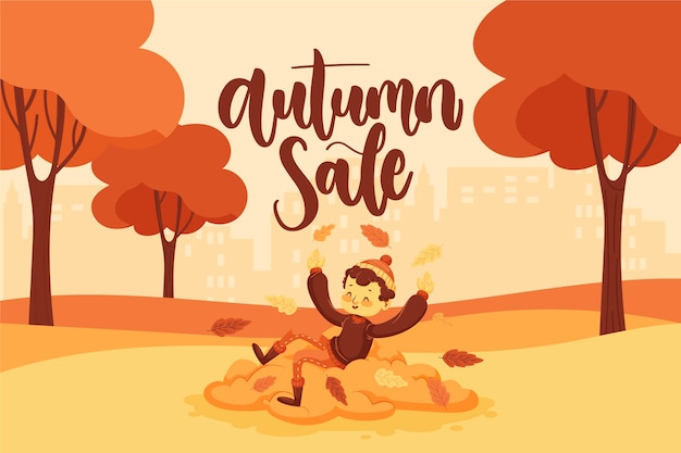 Free Vector flat autumn sale background