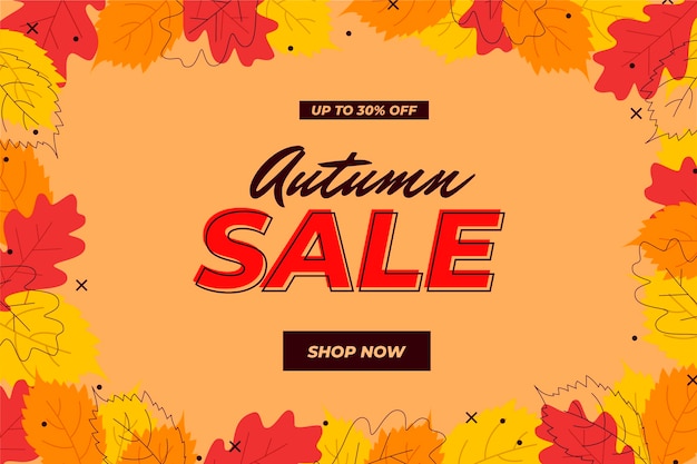 Free vector flat autumn sale background