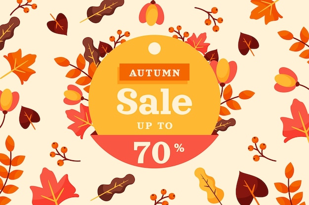 Free vector flat autumn sale background