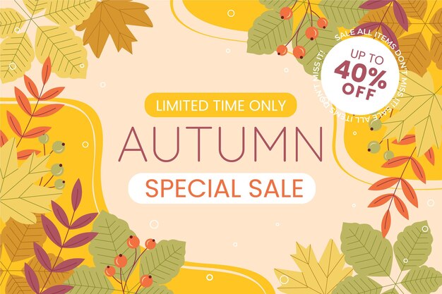 Free Vector flat autumn sale background