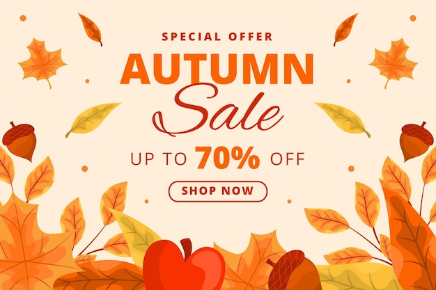 Free vector flat autumn sale background