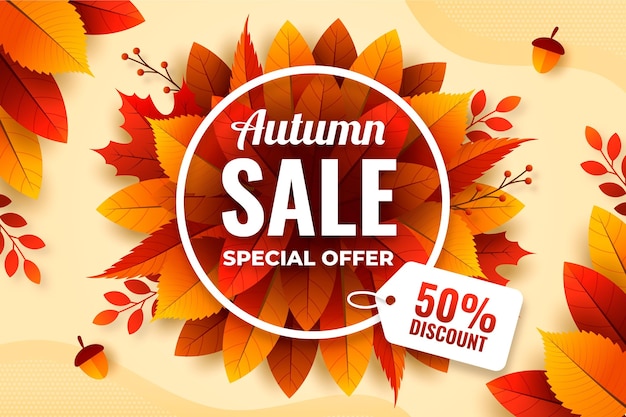 Free vector flat autumn sale background