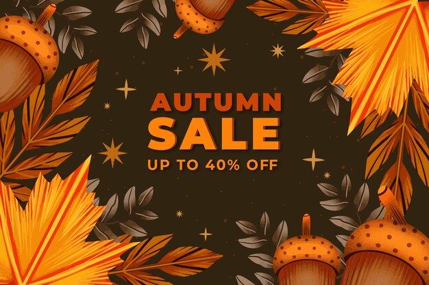 Flat autumn sale background