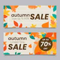 Free vector flat autumn sale banners