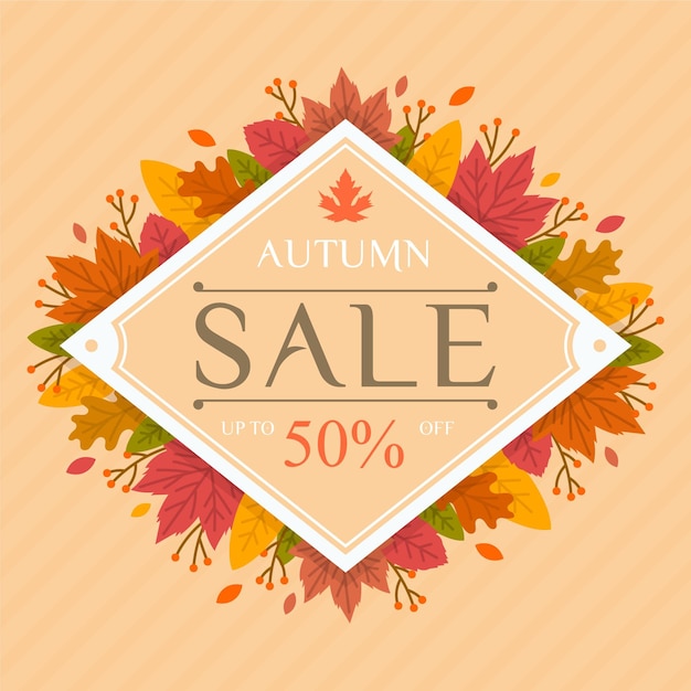 Free vector flat autumn sale concept