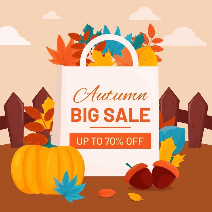 Free Vector flat autumn sale concept