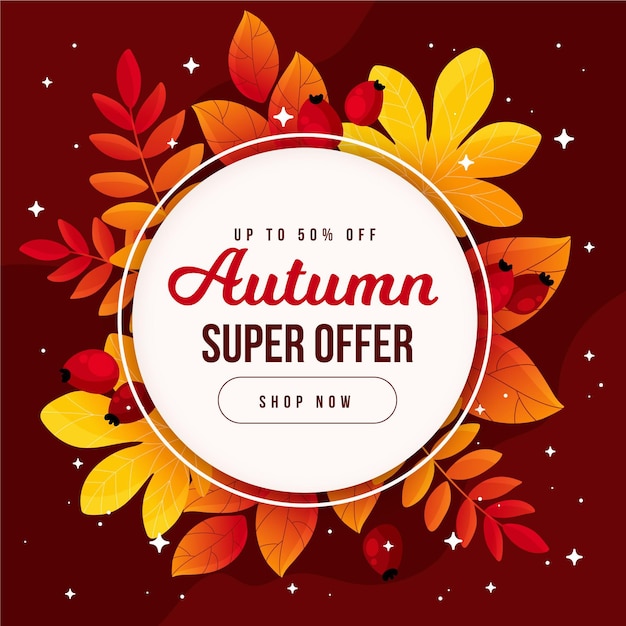 Free vector flat autumn sale promotion