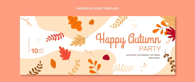 Free vector flat autumn social media cover template