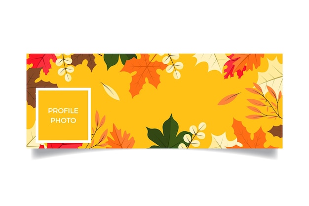 Free vector flat autumn social media cover template