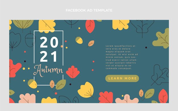 flat autumn social media promo template