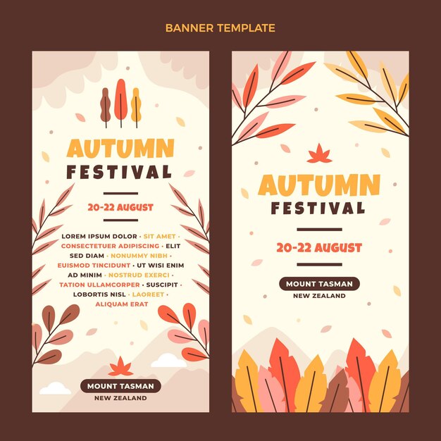 Flat autumn vertical banners set