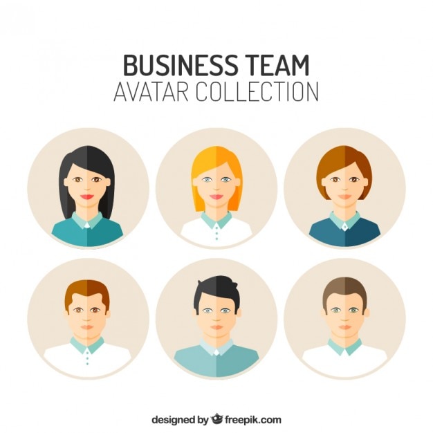 Free vector flat avatars of business team