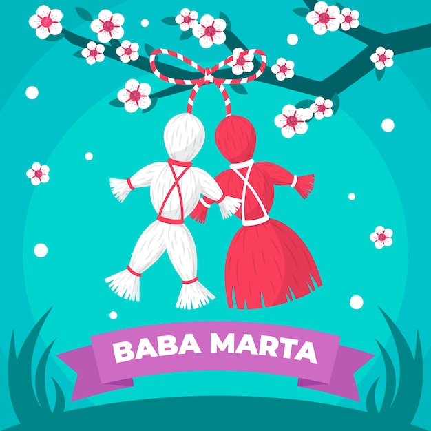 Flat baba marta illustration