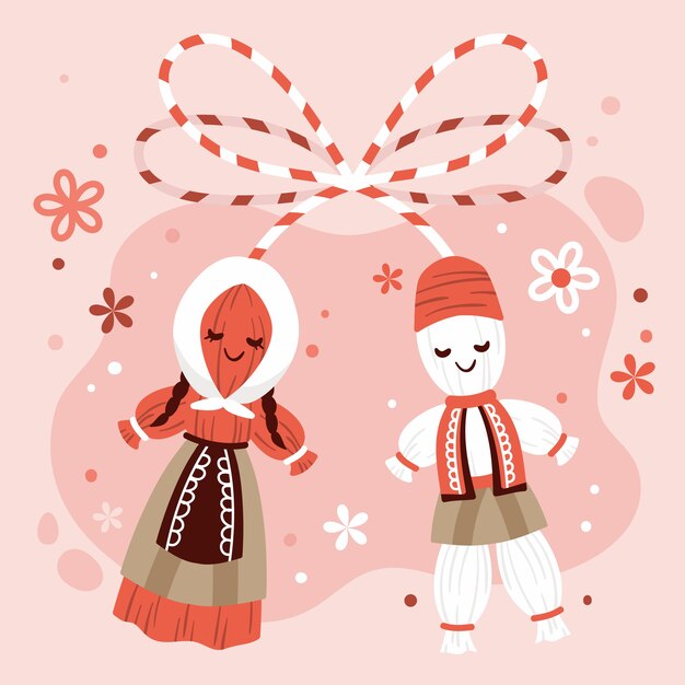 Free vector flat baba marta illustration