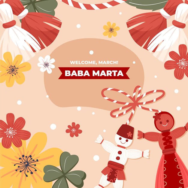 Flat baba marta illustration