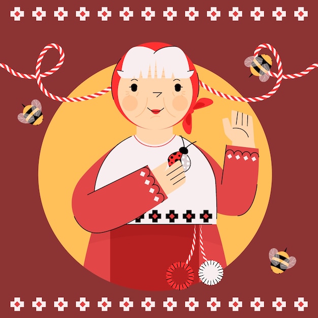 Flat baba marta illustration