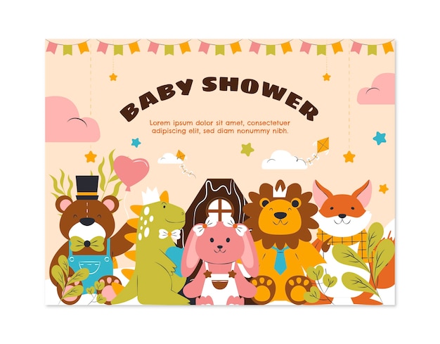 Flat baby shower party photocall template