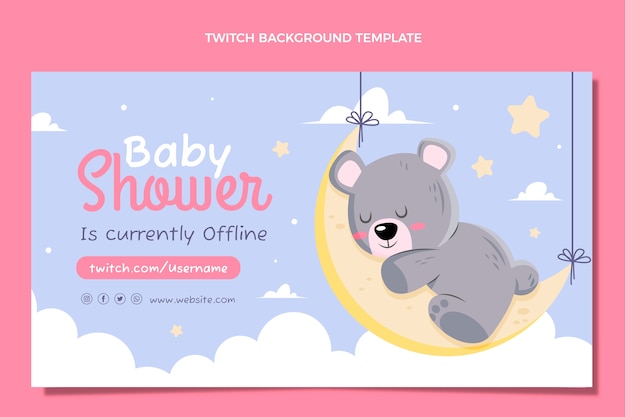 Flat baby shower twitch background