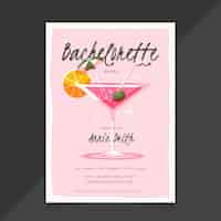 Free vector flat bachelorette party invitation