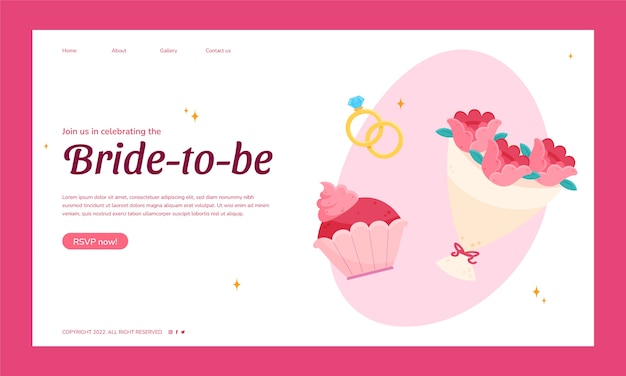 Flat bachelorette party landing page template