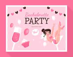 Free vector flat bachelorette party photocall template