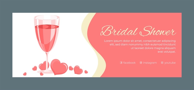 Free vector flat bachelorette party social media cover template