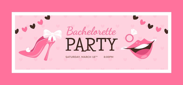 Free vector flat bachelorette party social media cover template