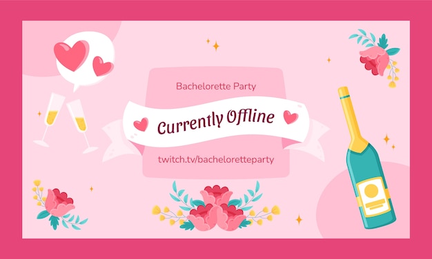 Flat bachelorette party twitch background