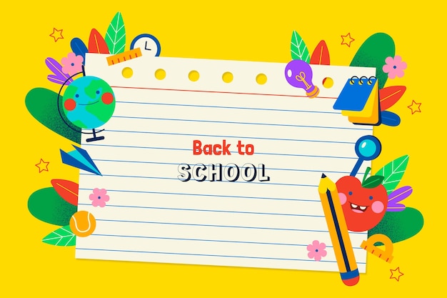 Free vector flat back to school background with timetable