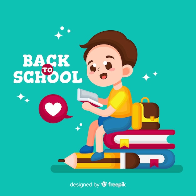 Flat back to school background