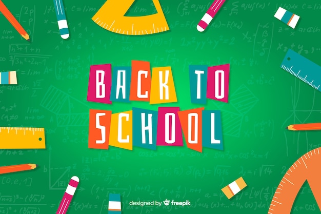 Flat back to school background