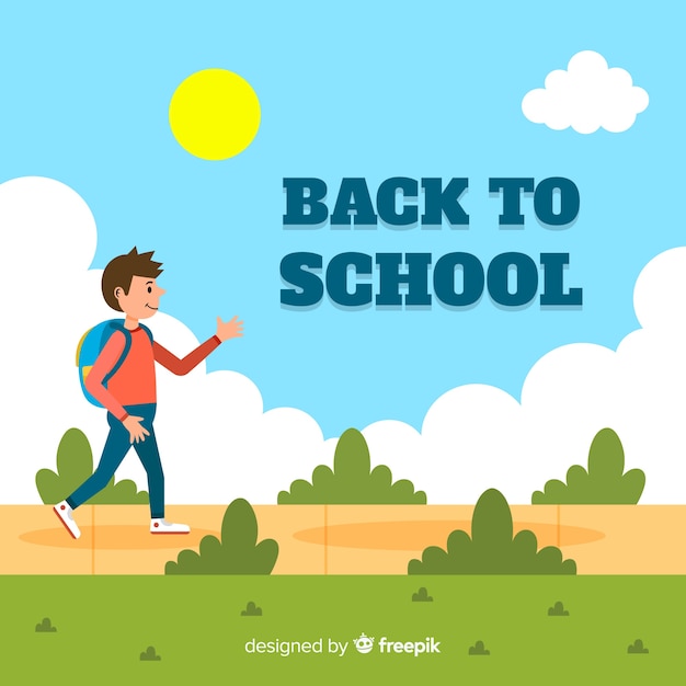 Flat back to school background