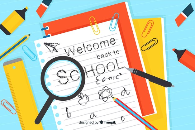 Free vector flat back to school background