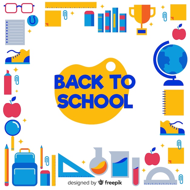 Flat back to school background