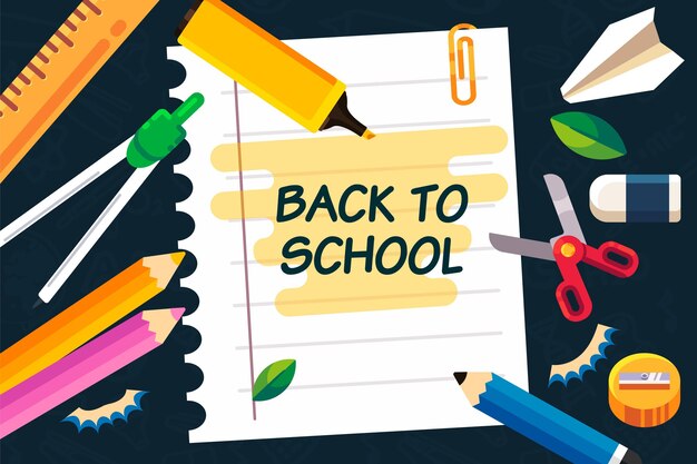 Flat back to school background