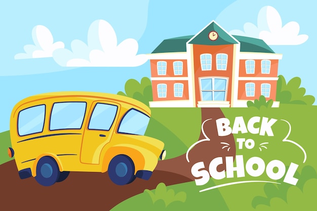 Flat back to school background