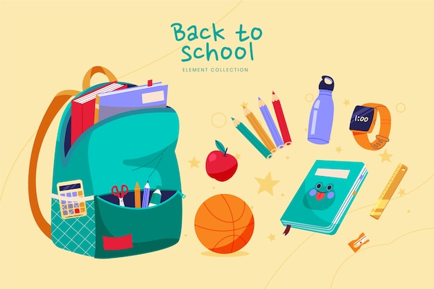 Free vector flat back to school background