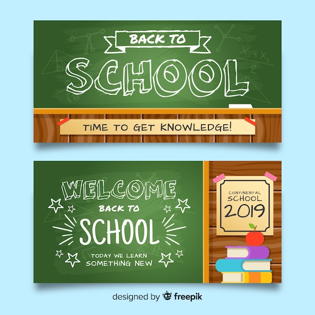 Free vector flat back to school banners template
