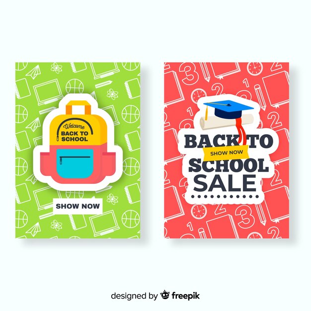 flat back to school banners
