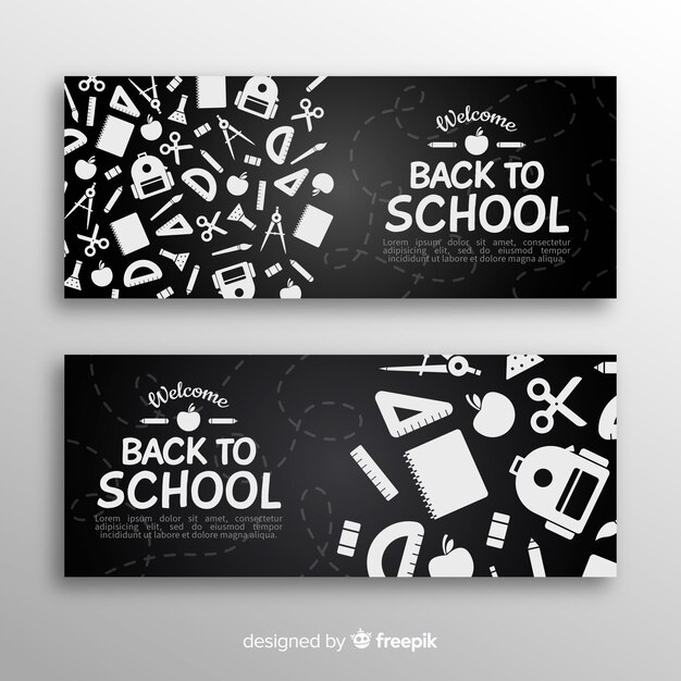 Flat back to school banners