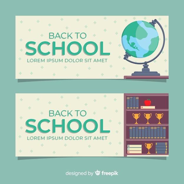 Flat back to school banners