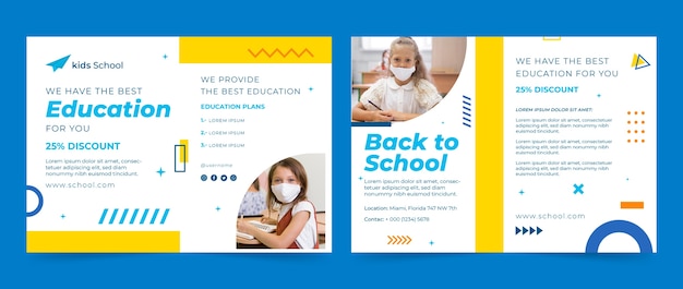 Free vector flat back to school brochure template