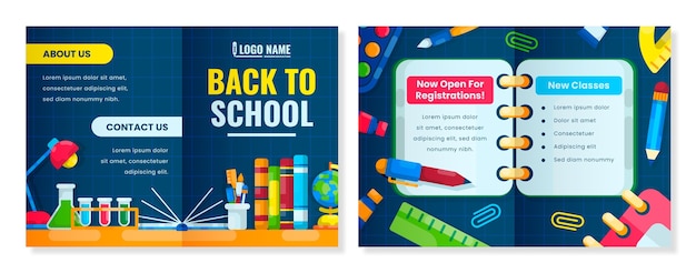 Free vector flat back to school brochure template