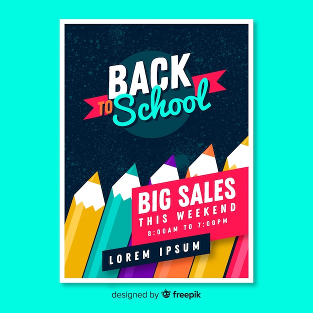 Free vector flat back to school card template