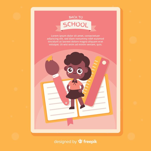 Flat back to school card template