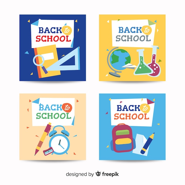 Flat back to school card template