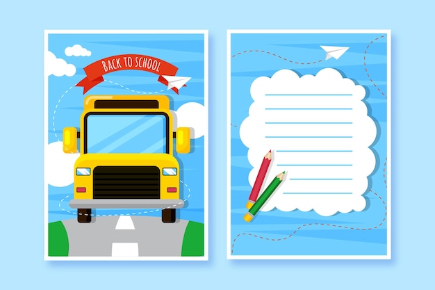 Flat back to school card template