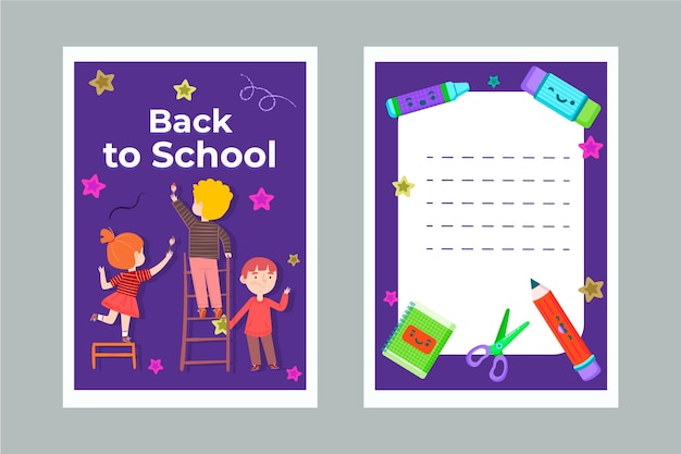 Free vector flat back to school card template