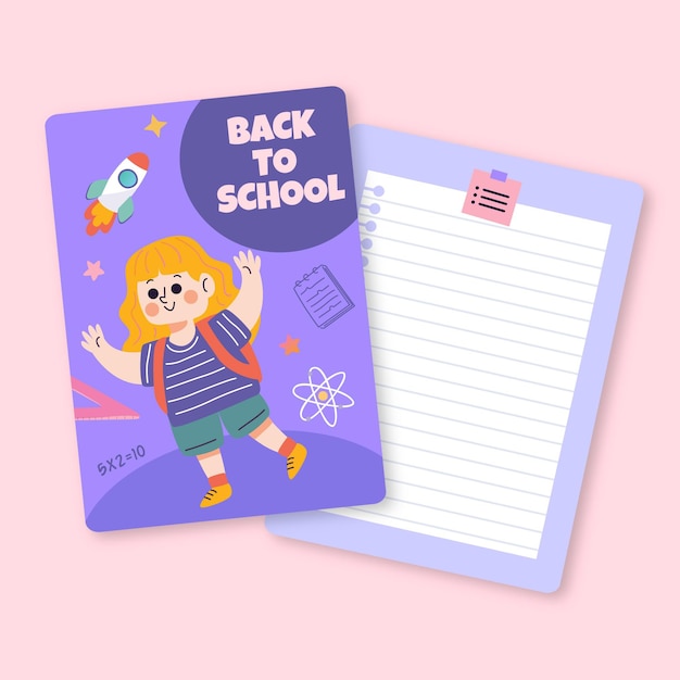 Flat back to school card template