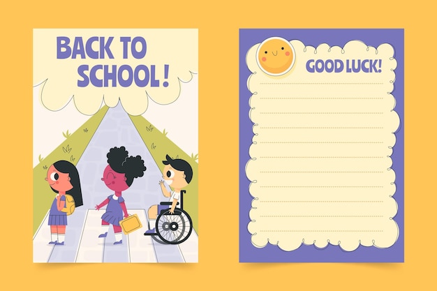 Free vector flat back to school card template